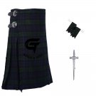 Men's Scottish 16oz 8 Yard Black Watch Kilts Casual Kilt, Various Sizes and Tartans Colors