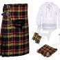 Men's Buchanan Scottish 8 yard Outfit KILT Traditional Tartan Kilts With Free Accessories