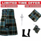 Men's Scottish Anderson Utility Kilt With Fly plaid - Brooch-Flashes - Pin-Socks
