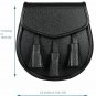 Men's Scottish Grey Cotton Utility kilt Cargo Pockets With Sporran, Belt & Socks