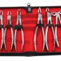 10 Pcs Adult Tooth Extracting Forceps Pliers with Toolkit Dental Surgical Instruments