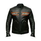 Mens Bill Goldberg HD Black Motorcycle Leather Jacket | Men's Harley Davidson