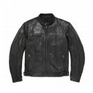 Men's VOTARY Black Gary Harley Davidson Motorcycle Leather Jacket