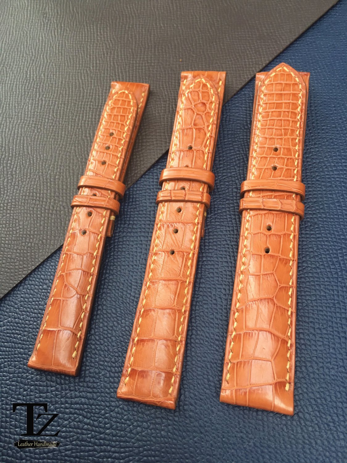 Handmade leather watch strap 18mm , 16mm , 14mm