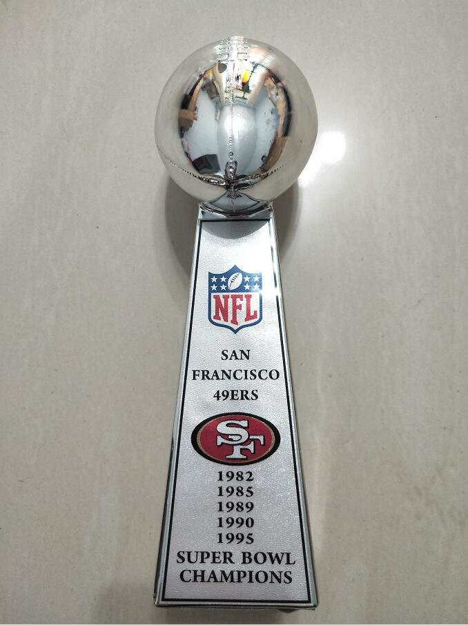 San Francisco 49ERS Super Bowl Championship VINCE LOMBARDI Trophy 9'' Nice Gift