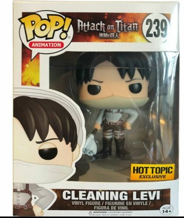 Animation Attack on Titan AOT Cleaning Levi #239 Funko Pop! Collection Toy + Protector Nice Gift