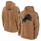 Men's Detroit Lions Salute to Service Club American Football Pullover Hoodie Brown Gift
