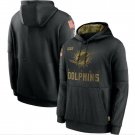 Men's Miami Dolphins Salute to Service Sideline Pullover Hoodie Black New Year Gift