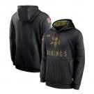 Men's Minnesota Vikings Salute to Service Sideline Pullover Hoodie Black New Year Gift