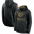 Men's Pittsburgh Steelers Salute to Service Sideline Pullover Hoodie Black New Year Gift