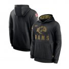 Men's Los Angeles Rams Salute to Service Sideline Pullover Hoodie Black New Year Gift