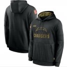 Men's Los Angeles Chargers Salute to Service Sideline Pullover Hoodie Black New Year Gift