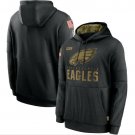Men's Philadelphia Eagles Salute to Service Sideline Pullover Hoodie Black New Year Gift