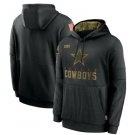 Men's Dallas Cowboys Salute to Service Sideline Pullover Hoodie Black New Year Gift