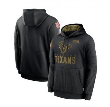 Men's Houston Texans Salute to Service Sideline Pullover Hoodie Black New Year Gift