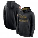 Men's Seattle Seahawks Salute to Service Sideline Pullover Hoodie Black New Year Gift