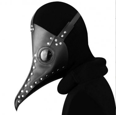 Plague Doctor Bird Mask Long Nose Beak Cosplay Steampunk Halloween Costume Black Gift HG65007
