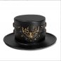 Black Riveted Hat Man PU Leather Theater Plague Doctor Cosplay Steampunk Costume Gift FHT021