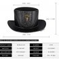 Black Riveted Hat Man PU Leather Theater Plague Doctor Cosplay Steampunk Costume Gift