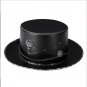 Black Riveted Hat Man PU Leather Theater Plague Doctor Cosplay Steampunk Costume Gift FHT056