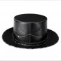 Black Riveted Hat Man PU Leather Theater Plague Doctor Cosplay Steampunk Costume Gift FHT056
