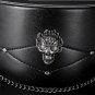Black Riveted Hat Man PU Leather Theater Plague Doctor Cosplay Steampunk Costume Gift FHT056