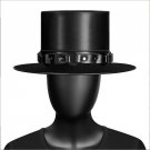 Black Riveted Hat Man PU Leather Theater Plague Doctor Cosplay Steampunk Costume Gift FHT010