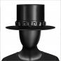 Black Riveted Hat Man PU Leather Theater Plague Doctor Cosplay Steampunk Costume Gift FHT010