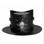 Black Riveted Hat Man PU Leather Theater Plague Doctor Cosplay Steampunk Costume Gift FHT009