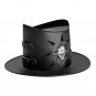 Black Riveted Hat Man PU Leather Theater Plague Doctor Cosplay Steampunk Costume Gift FHT009