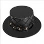Black Riveted Hat Man PU Leather Theater Plague Doctor Cosplay Steampunk Costume Gift FHT016