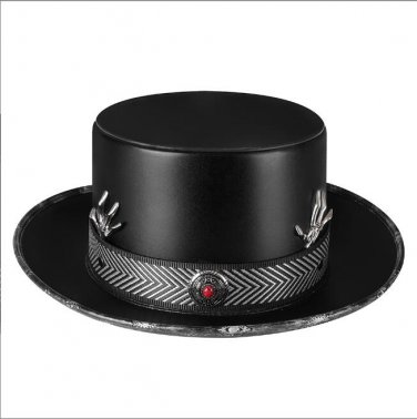 Splice Riveted Hat Neutral PU Leather Theater Plague Doctor Cosplay Steampunk Costume Gift FHT058