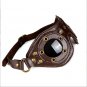 Steampunk Retro Goggles Face Mask Genuine Leather Brown Strap Halloween Gift FGS008