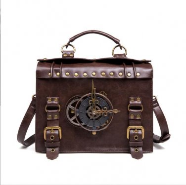 Steampunk New Handbag Top PU Leather Punk Industrial Retro Shoulder Bags Gift