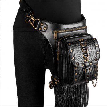 New PU Leather Skull Steampunk Rock Punk Leg Waist Bags Shoulder Crossbody Gift HG130