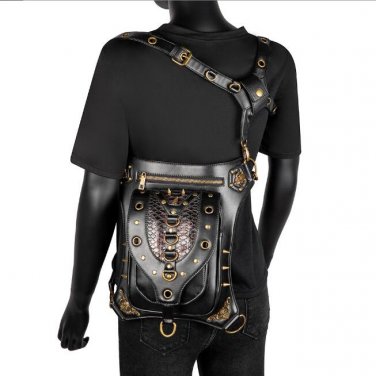 New PU Leather Skull Steampunk Rock Punk Leg Waist Bags Shoulder Crossbody Gift HG138