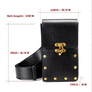 New PU Leather Skull Steampunk Rock Punk Leg Waist Bags Shoulder Crossbody Gift BG018
