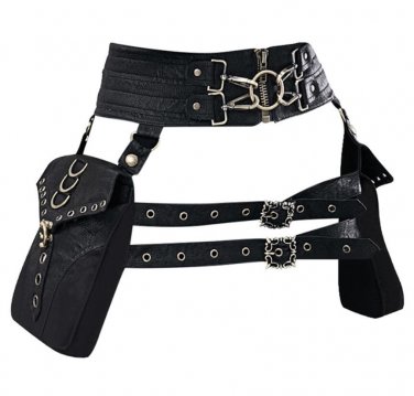 Halloween Retro Gothic Rock Punk Leather Cosplay Belt Waist Chest Bag Gift FBG003