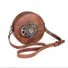 New Bag Steampunk Women One-Shoulder Messenger Bag Pu Leather Retro Round Bag Gift FBG023