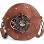 New Bag Steampunk Women One-Shoulder Messenger Bag Pu Leather Retro Round Bag Gift FBG023