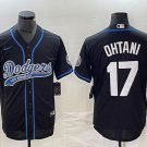 Men's Shohei Ohtani #17 Los Angeles Dodgers Home Player Jersey Black Christmas Gift