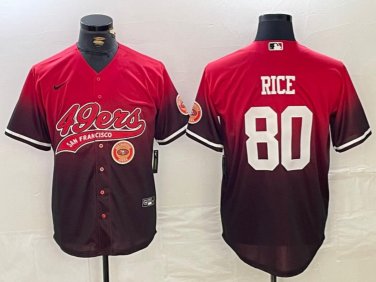 Jerry Rice #80 San Francisco 49ers Stitched Jersey Scarlet Christmas Gift
