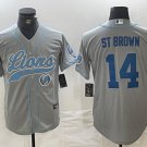 Amon-Ra St. Brown #14 Detroit Lions Stitched Jersey Gray Christmas Gift