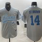 Amon-Ra St. Brown #14 Detroit Lions Stitched Jersey Gray Christmas Gift