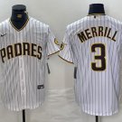Jackson Merrill #3 San Diego Padres Home Replica Jersey White Christmas Gift