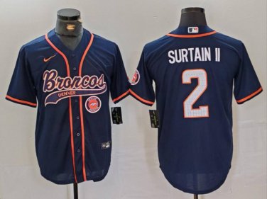 Patrick Surtain II #2 Denver Broncos Stitched Jersey Navy Christmas Gift
