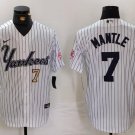 Men's Mickey Mantle #7 New York Yankees Home Player Jersey White Christmas Gift