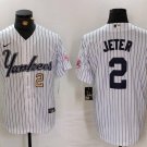 Men's Derek Jeter #2 New York Yankees Home Player Jersey White Christmas Gift