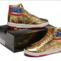 NEW Gold Trump Sneakers 2024 Never Surrender Style High Tops Shoes MAGA Sneakers Christmas Gift