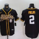 Justin Fields #2 Pittsburgh Steelers Stitched Jersey Black Christmas Gift
